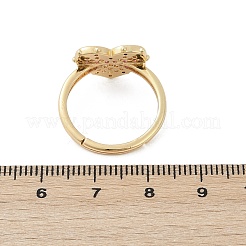 Einstellbare messing micro pave zirkonia ringe&nbsp;RJEW-S400-03G