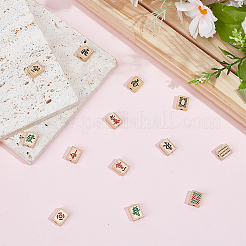13 Stück Mahjong-Emaille-Perlen in 13 Stilen&nbsp;FIND-DR0002-11