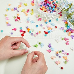600pcs 3 styles de perles acryliques opaques&nbsp;SACR-PA0001-12