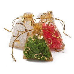 Cuore stampato borse organza&nbsp;X-OP-R022-7x9-04