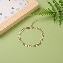 Bracciali a catena pannocchie in ottone smaltato&nbsp;BJEW-JB05754