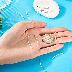 10 Stück: 925 gebogene Röhrenperlen aus Sterlingsilber.&nbsp;STER-TA0001-42