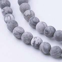 Chapelets de perles en pierre de carte/pierre picasso/picasso jasper naturelles &nbsp;G-G735-27F-6mm