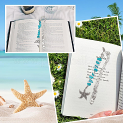 DIY-Sets zur Herstellung von Lesezeichen aus Legierungen mit Meerestieren und Edelsteinsplittern&nbsp;DIY-SC0027-61