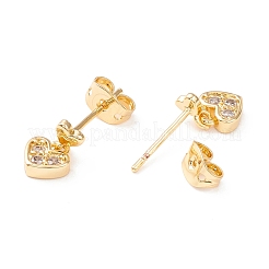 Aretes colgantes con forma de corazón y circonitas cúbicas&nbsp;EJEW-I263-01G