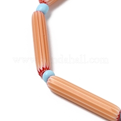 Perles chevron en fil de verre faites à la main&nbsp;LAMP-Z019-01-01M