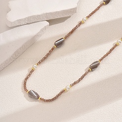 Collane lunghe alla moda con perle finte in vetro e plastica a forma di goccia&nbsp;ZZ8704-1
