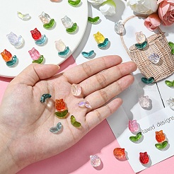 100pcs 2 Arten transparente Glasperlen&nbsp;GLAA-YW0003-44