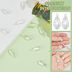 10 Stück Messing-Anhänger aus klarem Glas&nbsp;KK-BC0014-08S