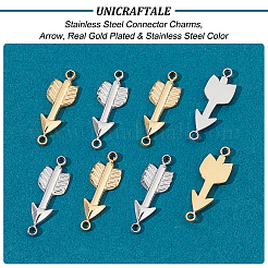 8 Stück 2 Farben 304 Edelstahl-Anschluss-Charms&nbsp;STAS-UN0035-78