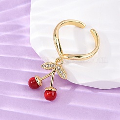 Offene Manschettenringe aus Messing mit Mikropavé-Kubikzirkonia für Damen&nbsp;RJEW-U057-18G-01