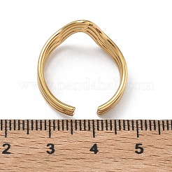 Manchette ouverte triple vague en acier inoxydable 304 pour femmes&nbsp;RJEW-A095-02G