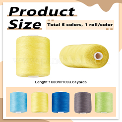 5 Rolle 5 Farben Polyesterfäden&nbsp;AJEW-LP0010-16B