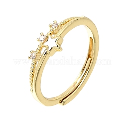 Bagues en laiton micro pavées en oxyde de zirconium transparent pour femmes&nbsp;CU-CBAE7DF-12G-02