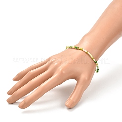 Bracciale elasticizzato con perle di vetro rotonde sfaccettate per ragazze adolescenti&nbsp;BJEW-JB07072-04