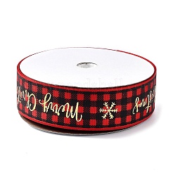 20 Yard bedruckte Ripsbänder aus Polyester mit „Merry Christmas“-Motiv&nbsp;OCOR-K005-02B