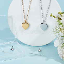 2 collana con ciondolo a forma di bara funeraria a forma di cuore in acciaio inossidabile di 2 colori&nbsp;NJEW-CN0001-26