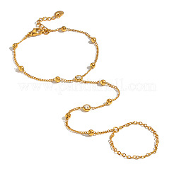 Armband aus Edelstahl 304 mit Pavé-Fassung aus klaren Zirkonia&nbsp;OK9358