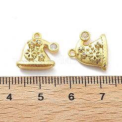 Pendentifs avec zircon cubiques à micro-pavés en laiton&nbsp;KK-U049-04G-05