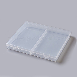 Пластиковые бисера контейнеры, 2 отсеков, прямоугольные, прозрачные, 8-3/8x6-7/8x1 дюйм (21.2x17.6x2.6 см), отсеков: 10.2x17 см, 2 отсеков / коробка