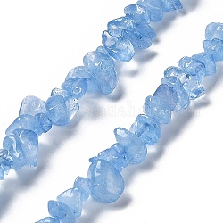 Natürliche kyanite Perlen Stränge, gefärbt und erhitzt, Chip, 1~8x5~17x5~8 mm, Bohrung: 0.9~1 mm, 30.31~31.50'' (77~80 cm)
