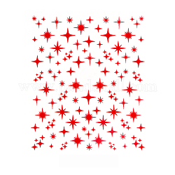 3d étoile mer hippocampe bowknot ongles autocollants autocollants, art de conception d'ongles auto-adhésifs, pour ongles ongles conseils décorations, rouge, motif en étoile, 90x77mm
