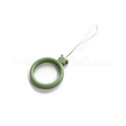 Anillos de dedo de teléfono móvil de silicona, anillo de dedo cordones colgantes cortos, verde mar oscuro, 9.8 cm, anillo: 30 mm