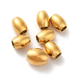 304 Edelstahl-Abstandhalter-Perlen, Fass, golden, 5x4 mm, Bohrung: 2 mm