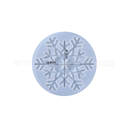 Silikonformen für Schneeflocken-Untersetzer mit Wintermotiv, Gießform aus Harz, für diy uv harz, Kunsthandwerk aus Epoxidharz, weiß, 112x6 mm, Innendurchmesser: 106x82 mm