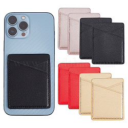 Craspire 8 x Handy-Kartenhalter, 4 Farben, selbstklebende Handy-Kartentasche, PU-Leder, Handy-Kartenetui, zum Aufkleben, RFID-Karte, Ausweis, Kreditkarte, Geldautomaten-Karte