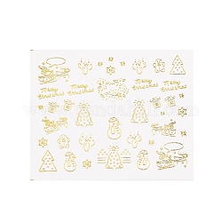 ネイルステッカー  水転写  ネイルチップの装飾用  クリスマステーマ  ゴールド  6.3x5.2cm