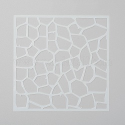 幾何学的なプラスチックの再利用可能な絵画ステンシル  ケーキのステンシル  スクラップブック、紙、壁、布地、床、家具、木、ケーキに絵を描くため  ホワイト  13x13x0.01cm