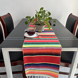Rainbow Cotton Table Runners, Striped Tassel Tablecloths, for Party Festival Home Decorations, Rectangle, Colorful, 182x13cm