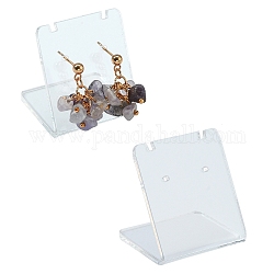 Présentoirs de boucles d'oreilles en verre organique, rectangle, clair, 35x34x27mm, 100 pcs /sachet 
