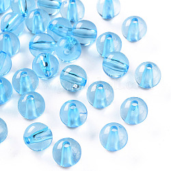 Perline acrilico trasparente, tondo, cielo azzurro, 10x9mm, Foro: 2 mm, circa 940pcs/500g