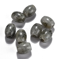 Perline europee di labradorite naturale, perline con foro grande, barile, 15~17x12~13.5mm, Foro: 4.5~5 mm