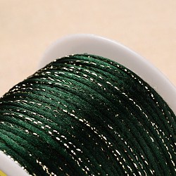 Runde Polyester Metallkord, dunkelgrün, 2 mm, 100meter / Rolle