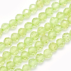 Chapelets de perles en préhnite naturelle, ronde, facette, 2mm, Trou: 0.5mm, Environ 174 pcs/chapelet, 15.5 pouce (39.5 cm)