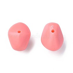 Opaque Acrylic Beads, Nuggets, Light Coral, 12.5x18x13mm, Hole: 1.6mm, about 360pcs/500g