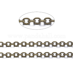 Brass Cable Chains, Soldered, with Spool, Oval, Cadmium Free & Nickel Free & Lead Free, Antique Bronze, 2.5x2x0.45mm, about 301.83 Feet(92m)/roll.