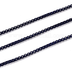 Ящичные цепи из окрашенной распылением нержавеющей стали, венецианские цепи, с катушкой, несварные, темно-синий, 3x2.5x2 мм