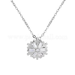 Снежинка 925 ожерелье из стерлингового серебра для девочек и женщин, 925 кулон из стерлингового серебра со стразами, платина, кристалл