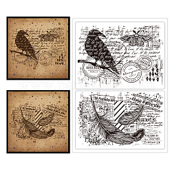PVC-Briefmarken, für diy scrapbooking, Fotoalbum dekorativ, Karten machen, Briefmarkenblätter, Filmrahmen, Rabe, 21x14.8x0.3 cm