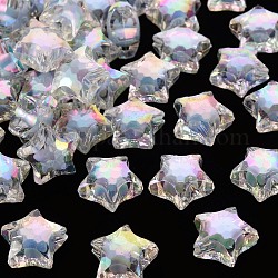 Perles en acrylique transparente, Perle en bourrelet, couleur ab , facette, étoiles du nord, bleuet, 14x15x8.5mm, Trou: 2mm, environ 518 pcs/500 g
