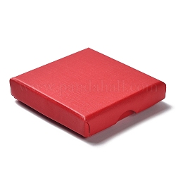 Karton Schmuck-Set-Boxen, mit Schwamm im Inneren, Viereck, rot, 8~8.1x8~8.1x1.55~1.65 cm