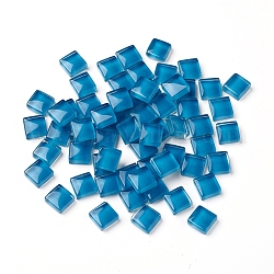Mosaikglasfliesen, gebeizte quadratische Stücke, für Heimdekoration oder Basteln, Stahlblau, 9.5x9.5x4~4.5 mm, ca. 300 Stk. / Beutel