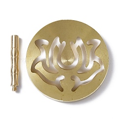 Brass Incense Press Mold, Lotus Incense Making Tool, Chinese Traditional Style, Home Teahouse Zen Buddhist Supplies, Lotus Pattern, Finished: 59.5x43.5mm