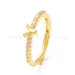Verstellbarer Ring mit klarem Zirkonia-Anfangsbuchstaben, goldener messingschmuck für damen, letter.y, Innendurchmesser: 18 mm