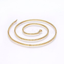 304 Stainless Steel Box Chain Necklaces, with Lobster Claw Clasps, Golden, 19.7 inch(50cm), 1.5mm