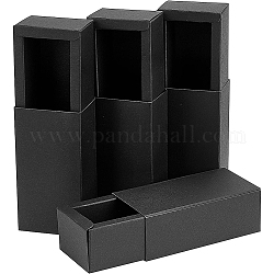 Scatole di cartone di carta, scatola di imballaggio dell'olio essenziale, confezione regalo, rettangolo, nero, 10.3x5.35x3.6cm, diametro interno: 8.5x3.5x3.5 cm, spiegato: 22.6x28x0.05 cm e 10.3x8.9x0.15 cm, 2 pc / set